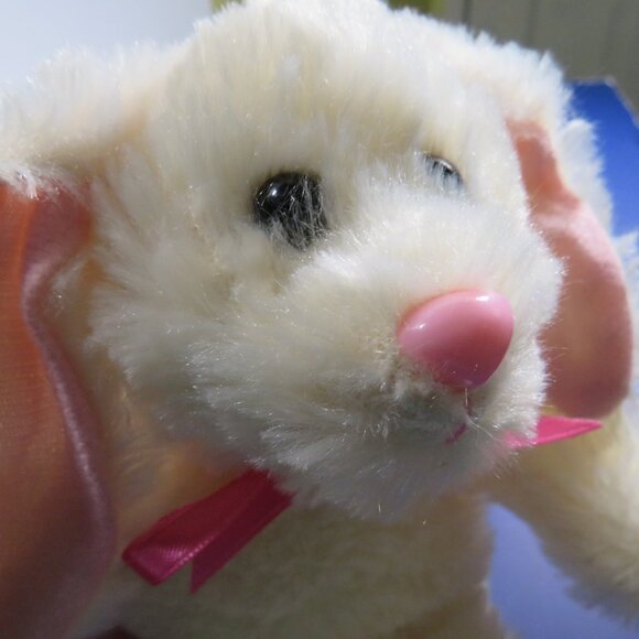 Floppy Ear Bunny Plush Rabbit White & Pink(very squishable, great small - Picture 2 of 6